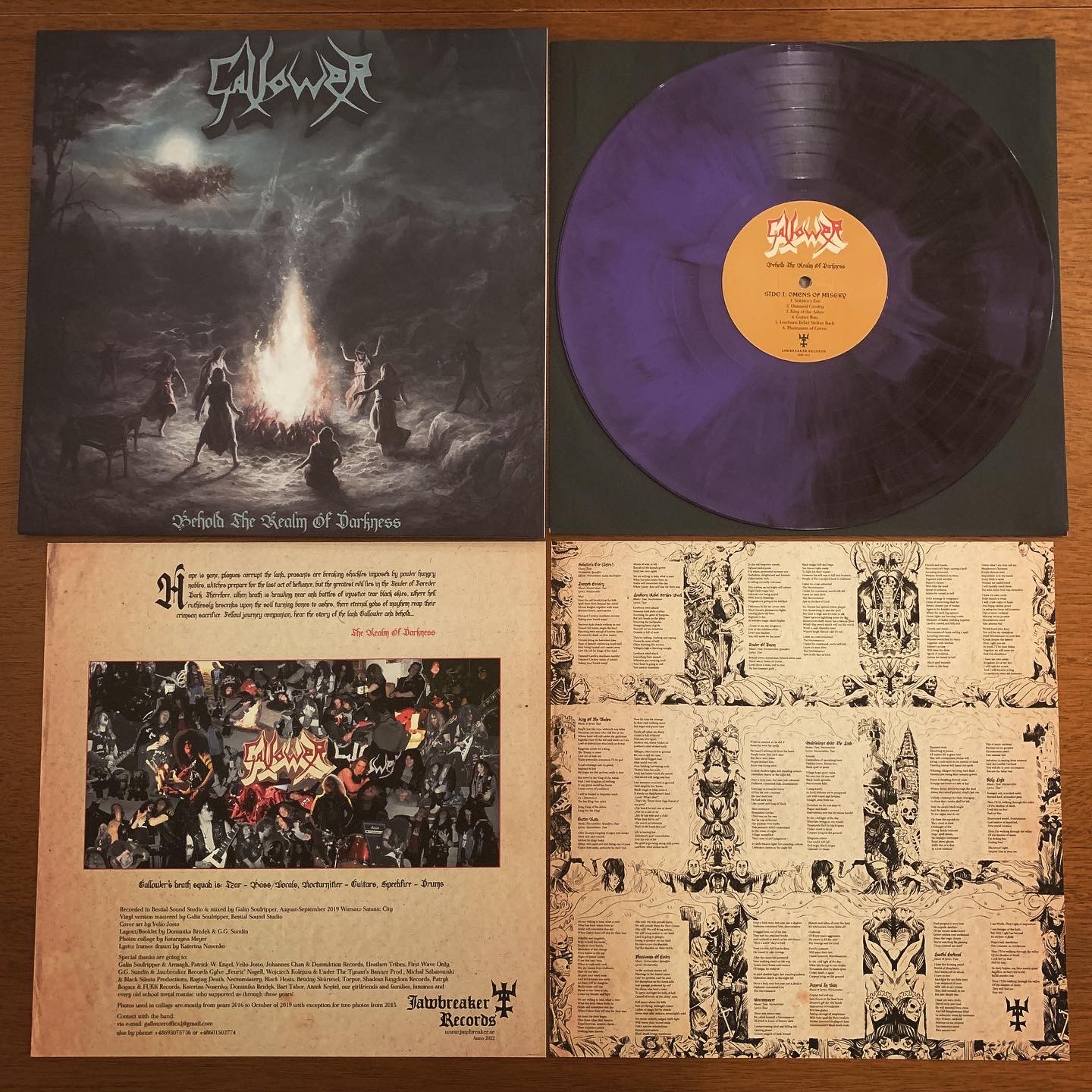 Gallower Behold the ream of Darkness LP vinyl sorcerous purple jawbreaker records